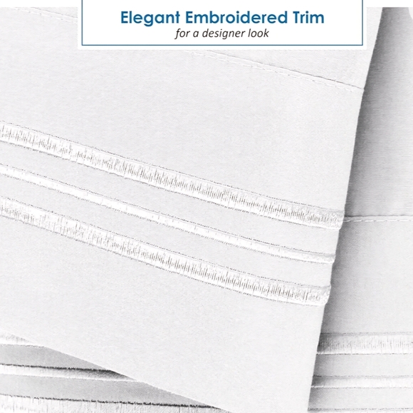 Clara Clark 1800 Series Bed Sheet Sets - Stay fit on Mattress with Elastic Strap - Picture 4 of 5